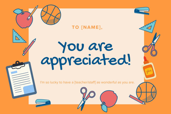 Orange Illustration Teacher Appreciation Postcard (1)
