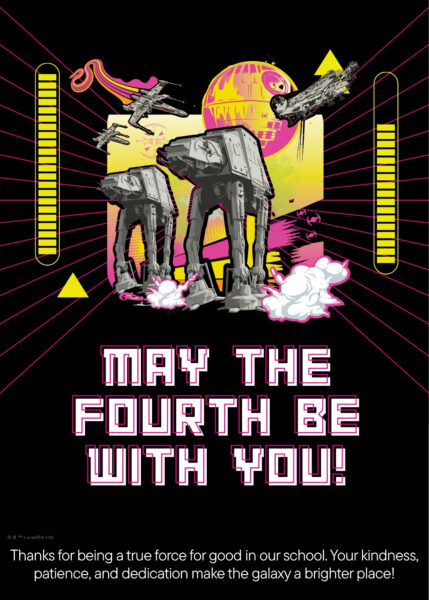 Star Wars Black Magenta Yellow Postcard